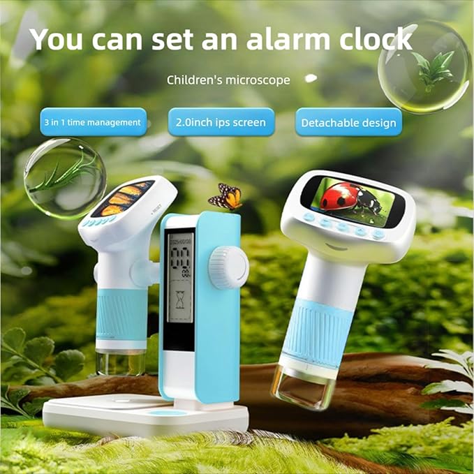 ViaGasaFamido Kids Microscope Kit Handheld Desktop 2-in-11080P High Definition Childrens Digital Microscope Professional Grade with Camera for 3+ Boys Girls