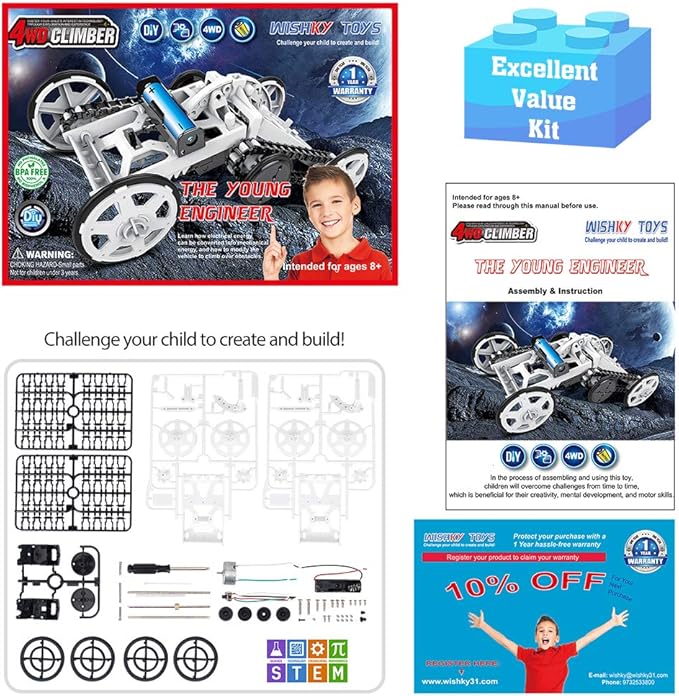 WISHKY STEM Toys, Science Kit for Young Engineer, Stem Projects for Kids Ages 8-12| Mechanical Toys, Ideal Birthday for Boys & Girls Aged 8-14
