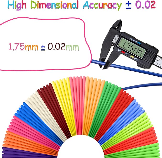 30 Colors 3D Pen Filament Refills 1.75mm PLA Threads Each Color 16.4 Feet Total 492 Feet with 2 Finger Caps Compatible with SCRIB3D and Compatible with MYNT3D 3D Pencil (3D Pen Not Included)