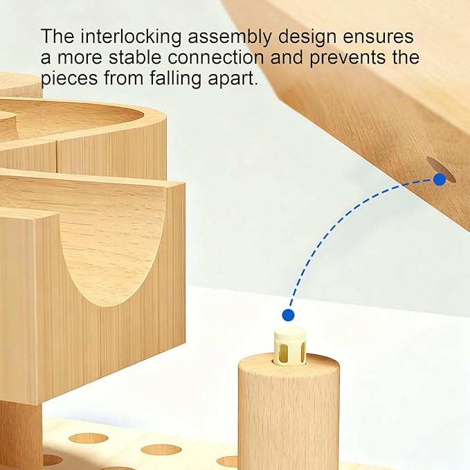 Marble Maze - Wooden Funny Educational Game, Marble Maze Race Track, STEM Skill-Building Toy for Boys Girls Kids Classroom Home School Kindergarten, Educational Toy, 8.86x6.5x6.5 Inches
