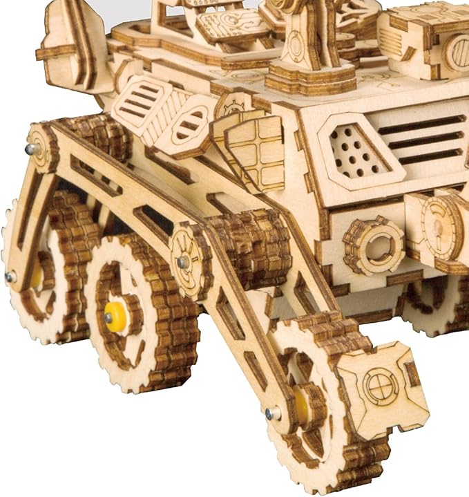 ROKR Assemble Solar Energy Powered Cars-Moveable 3D Wooden Puzzle Toys-Funny Teaching Educational-Home Deco-Model Building Sets-Best Christmas,Birthday Gift for Adult (Curiosity Rover)