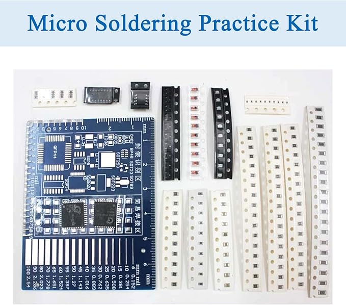 ISolderStore SMD/SMT Components Practice Board - Electronic Project Kits DIY Soldering Skill Training Board - Led Transistor Soldering Kit