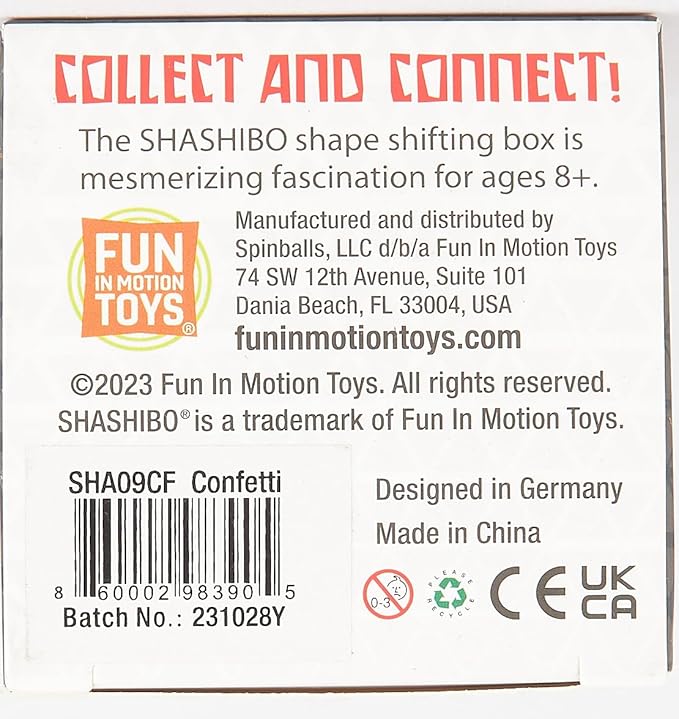 SHASHIBO Shape Shifting Box - Award-Winning Fidget Toy w/ 36 Rare Earth Magnets - Fidget Cube Transforms Into Over 70 Shapes, Sensory Toy Gift for Kids, Teens, and Adults (Confetti)