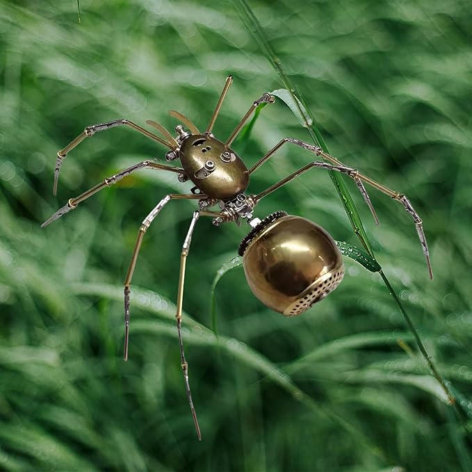 3D Metal Model Kits, Steampunk Bug Mechanical Sculpture Insect DIY Projects Hobby kit Birthday Gift, (Ghost Spider)