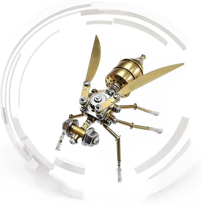 Challenging 3D Puzzle Gift Steampunk Metal Insect Bug Mechanical Sculpture Insect 3D Vespa Model Engineering for Teens Personalized Ornament Gift for Birthday, Ideas(Vespa)