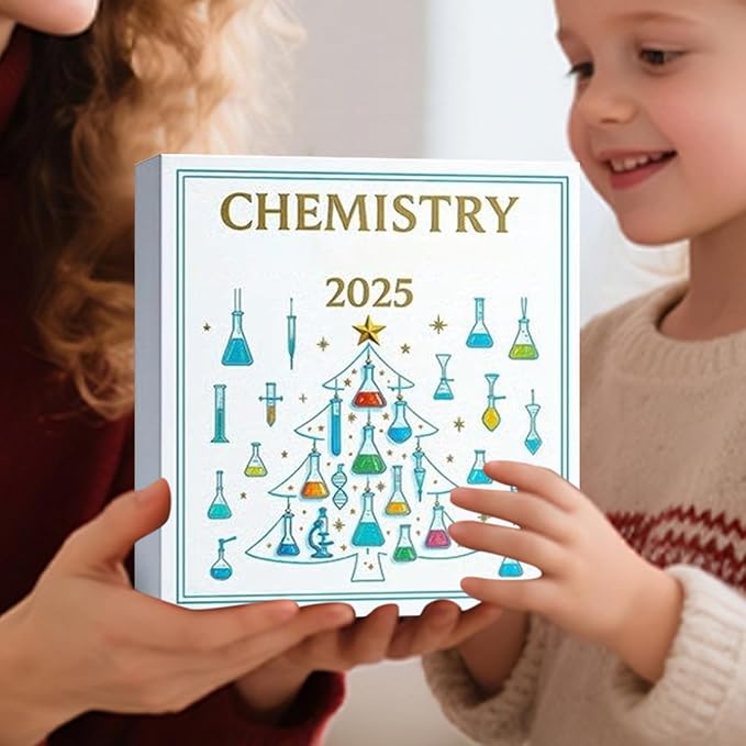 24 Day Chemistry Holiday Science Kit 2D Acrylic Ornaments Daily Science Activities Hands-on Learning Educational Entertainment For Home Decorators Front Door Room Bedroom Wall Mantel