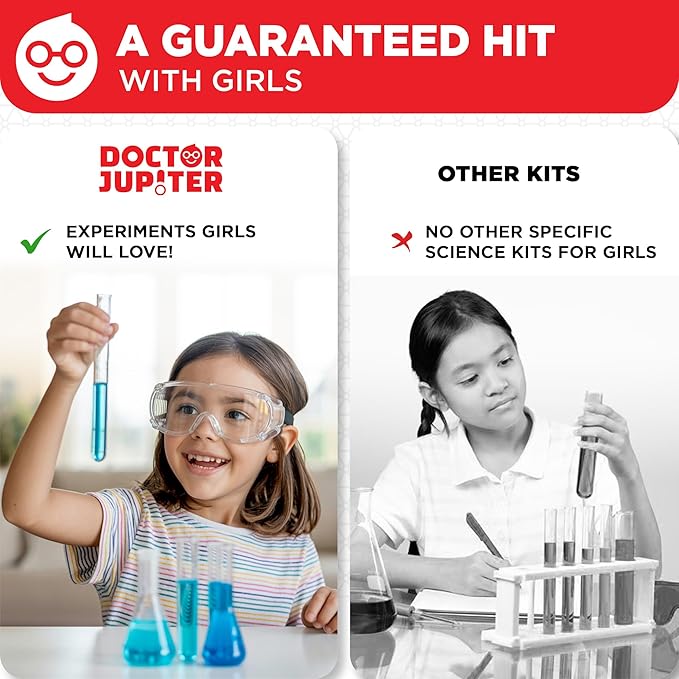 Doctor Jupiter Girls' Science Kit for Kids Ages 8-10-12-14 for 8,9,10+ Year Old Girls | Chemistry Set, STEM Toy Kit with 135+ Experiments | Learning & Educational Projects