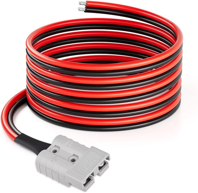 10AWG 10FT Anderson Connector 50 Amp Cable,Anderson SB50 Plug Battery Quick Connector Cable for Solar and Wind Energy Systems Battery Connections Forklifts