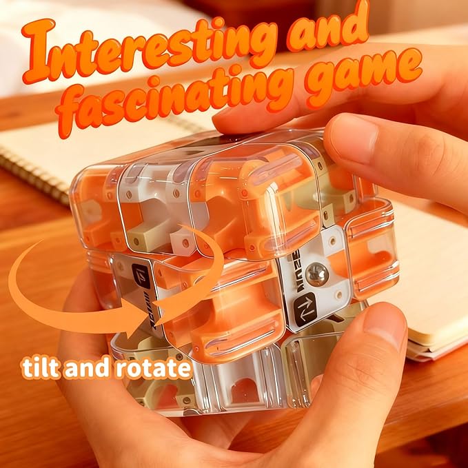 Large Labyrinth 3D Puzzles Maze Cube - Engaging Brain Teaser - 3D Maze Ball, Rubik Race Game, Improve Spatial Recognition, Relieve Stress