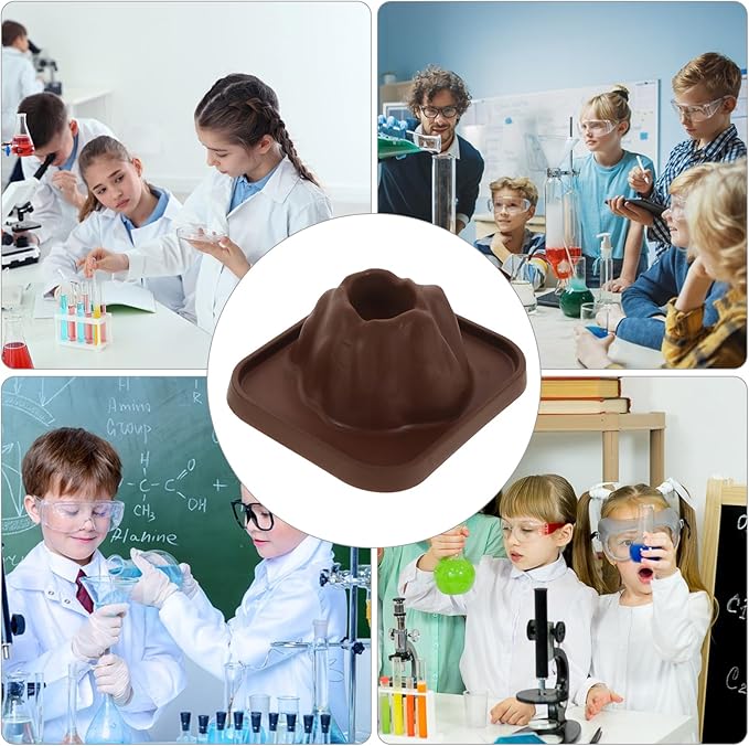 5Pcs Volcano Eruption Model Science Kit for Kids, DIY Volcanic Experiment Prop, Coffee Plastic Volcano Toy for Teaching, Stem Preschool Sandbox Landscape Model