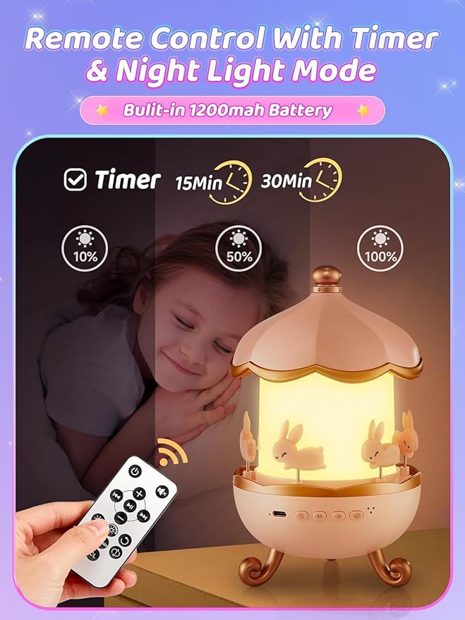 Christmas Gifts for Girls Toys, 15 Music+15 Films+315 Colors Night Light Projector, 360°+Remote+Cordless Star Projector for Kids, Mermaid Princess Gifts for Girls Room Decor, Pink Baby Toddler Toys