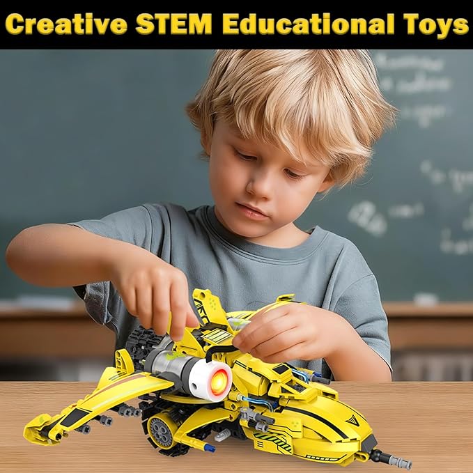 5 in 1 STEM Robot Building Kit with Remote & App Controll, Technic Coding Robotic Toys for Kids Ages 8-13 with LED-Lights Christmas Stocking Stuffer Birthday Gift for Boys & Girls Age 6--12+ (673PCS)
