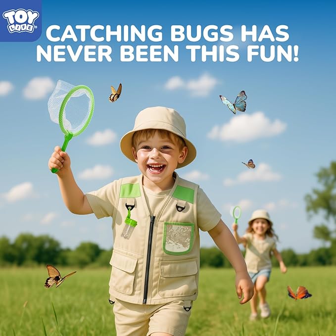TOY Life Kids Explorer Kit with Bug Catcher for Kids, Bug Catching Kit with Bug Toys, Kid Safari Vest & Hat, Compass, Binoculars, Magnifying Glass, Educational Outdoor Toys Boys Kid Adventure Kit