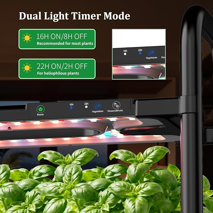 Large Hydroponics Growing System Kit, 32 Pods Vertical Hydroponic Garden, with 32 Large Buckets, 32L Indoor Garden System for Herb Vegetable Fruit, with 2 Light Modes, Auto Circulating Water System