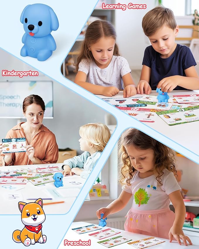 Phonics Talking Flash Cards with Reader Dog, Learn to Read with 148 Pages, 148 Sentences, 592 Words & 90 Stickers, Toddler Education Learning Toys for Kids Ages 3-8 Kindergarten 1st 2nd Grade