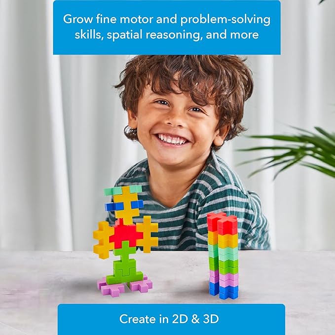 PLUS PLUS Big – 15 Piece Tropical Mix – Construction Building Stem/Steam Toy, Interlocking Large Puzzle Blocks for Toddlers and Preschool, Open Play Tube