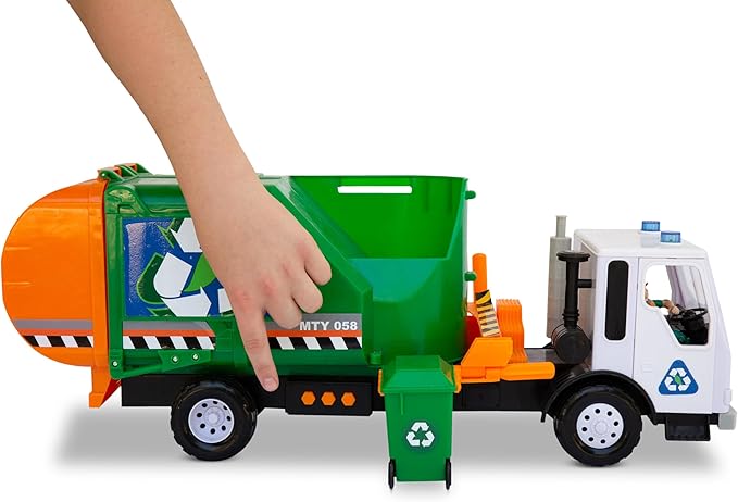 Mighty Fleet Titans 25" Huge Toy Semi w/Flatbed & Rescue Helicopter, Realistic Sounds & Lights, Batteries Included