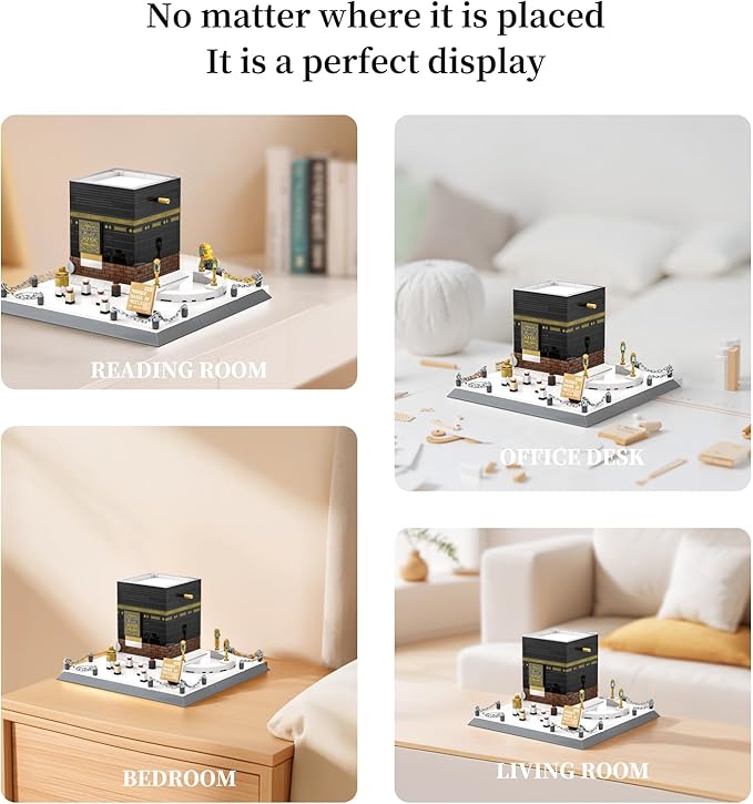 Architecture Kaaba Mecca Building Blocks Sets Islamic Kaaba Mosque Model Building Kits Toys Eid Gift for Muslim Adults Kids Teens 446 PCS
