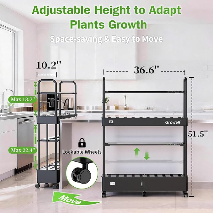 Hydroponics Growing System Kit, 60 Pods, Large Vertical Hydroponic Garden, 32L Indoor Gardening System for Herb Vegetable Fruit, with 2 Light Modes, Auto Circulating Water System