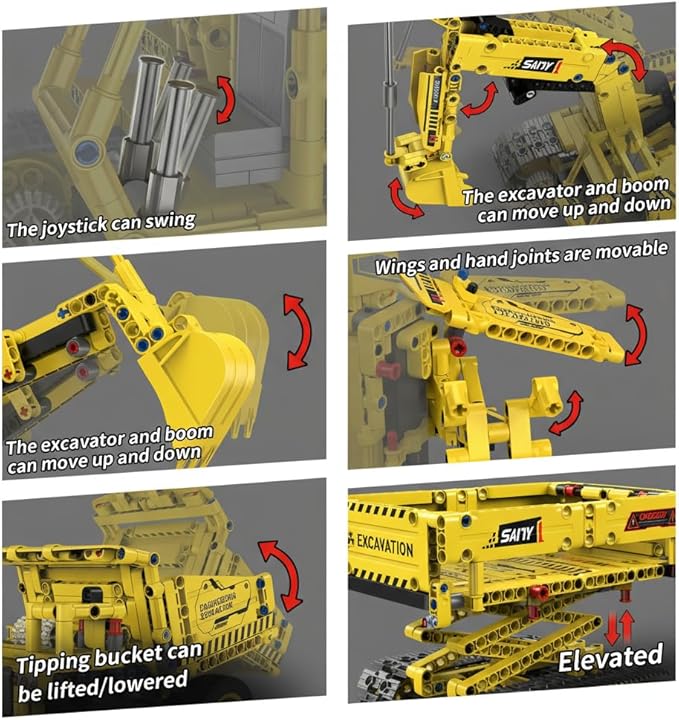 STEM Construction Toy Building Sets - Remote-Controlled Excavator Engineering Kit with 555 Pieces, Motor Module, Educational Battle Bots Gifts for Teen Boys, Science Kits for Kids Age 8-12
