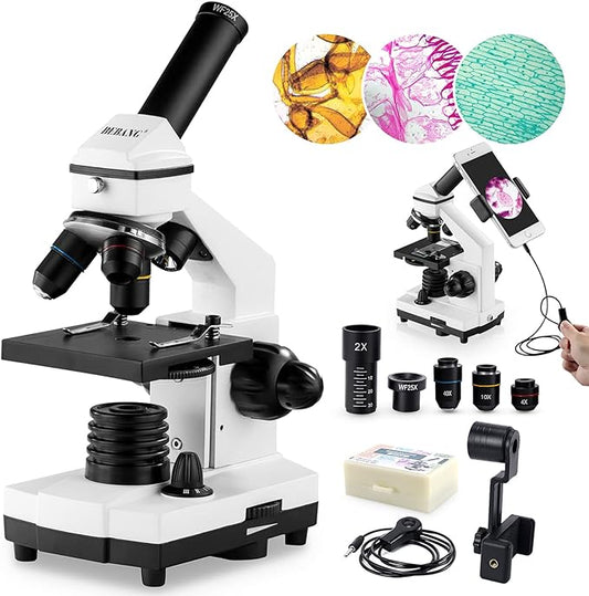 Microscope for Adults Kids, 100X-2000X BEBANG Compound Microscope with Microscope Slides, Microscope Kit for Kids Students Home School Lab