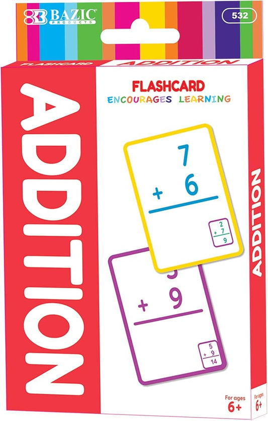 BAZIC Addition Flash Card, 36 Per Pack (532-36P)