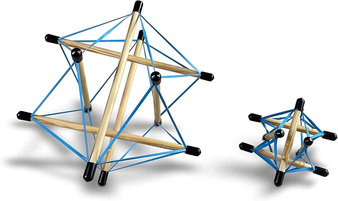Tensologic Premium Kit, Tensegrity Physics Model, Build Tensegrity Models, Architecture Building Kit, Minimum Age 15, 18 Dowels