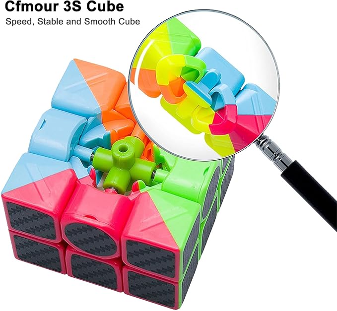 CFMOUR Original Speed Cube 3x3x3, Fast Magic Cube for Kids, Smooth Carbon Fiber Cubes, Puzzle Toys
