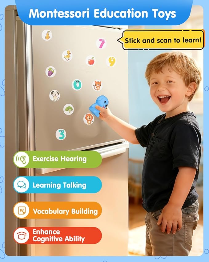 Phonics Talking Flash Cards with Reader Dog, Learn to Read with 148 Pages, 148 Sentences, 592 Words & 90 Stickers, Toddler Education Learning Toys for Kids Ages 3-8 Kindergarten 1st 2nd Grade