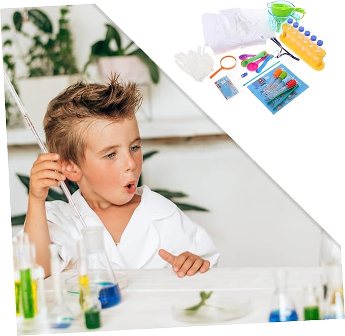 Science Experiment Kit for Boys and Safe Reusable Chemistry Laboratory Set with Smooth Surface Educational Stem for Interaction and Learning Random Color