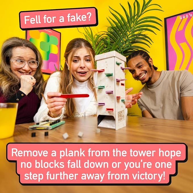 Don't Fall for It - The Hilarious Tower Trivia Game for Ages 10 and up. Fun and Easy Board Game for 2+ Players, Perfect for Families and Kids and Game Night.