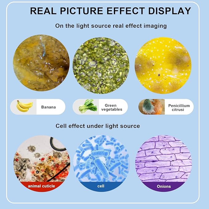 Trinocular Microscope 40X-5000X Magnification Microscope for Adults, Laboratory Grade with Dual Mechanical Stage and HD USB Camera