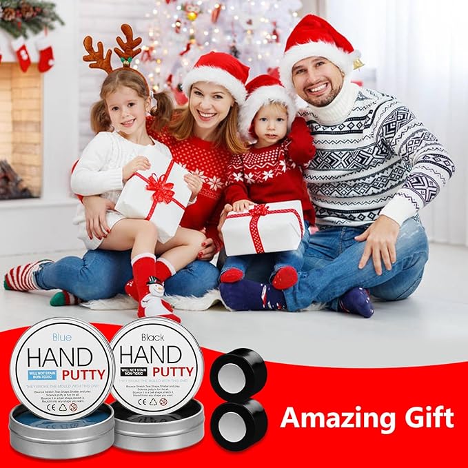 Magnetic Slime Putty, Magnetic Space Putty Slime with Upgraded Magnet Toys for Kids Adults, Fidget Toy Stress Reliever Puddy for Christmas Birthday Gifts Stocking Stuffers (2 Pack, Blue&Black)