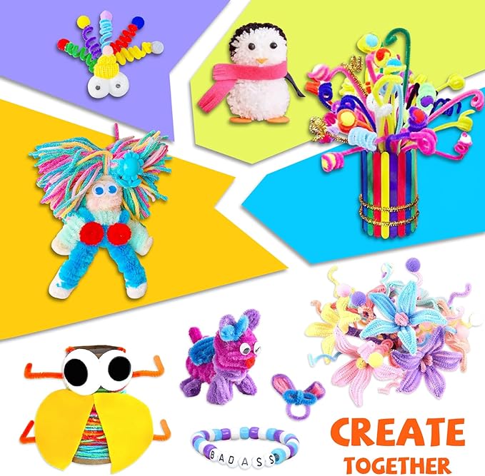 Fusihey Arts and Crafts Vault, DIY Craft Supplies Kit Christmas Creative Hobby Fun Activity Toys for Kids, Perfect Gifts for Girls & Boys Age 4 5 6 7 8 9 10 11 12 Year to Spark Imagination and Joy