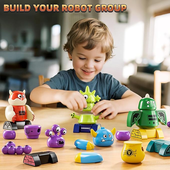 Magnets Robot Building Toys for Kids Ages 3-5 4-8, 36 PCS Monsters Robot Building Blocks Set with Storage Box, Creative Learning Christmas Birthday Gifts Toys for Boys Girls Ages 2-12