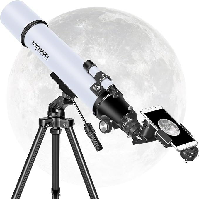 Telescope for Adults High Powered, 80mm Aperture 900mm Professional Refractor Telescope for Adults & Beginners, Compact and Portable Travel Telescopio with Carrying Bag and Designed Phone Adapter