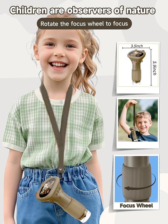 Microscope for Kids, 1000X Handheld Digital Miniscope with 2.0" Screen, Portable Pocket Microscope Education Toys Christmas Gifts for Age 3 4 5 6 7 8 9 10 Girls Boys