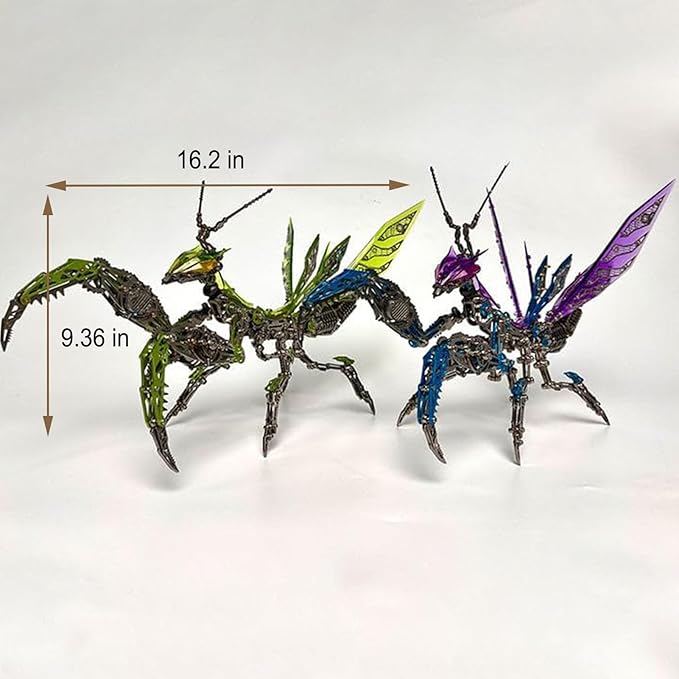 Metalkitor 3D Metal Puzzles for Adults, Giant Mantis Model Kit - Steampunk DIY Ornament - Assembly Jigsaw Crafts Brain Teaser - Perfect Room Decor and Gift Choice(1200+PCS, Purple)