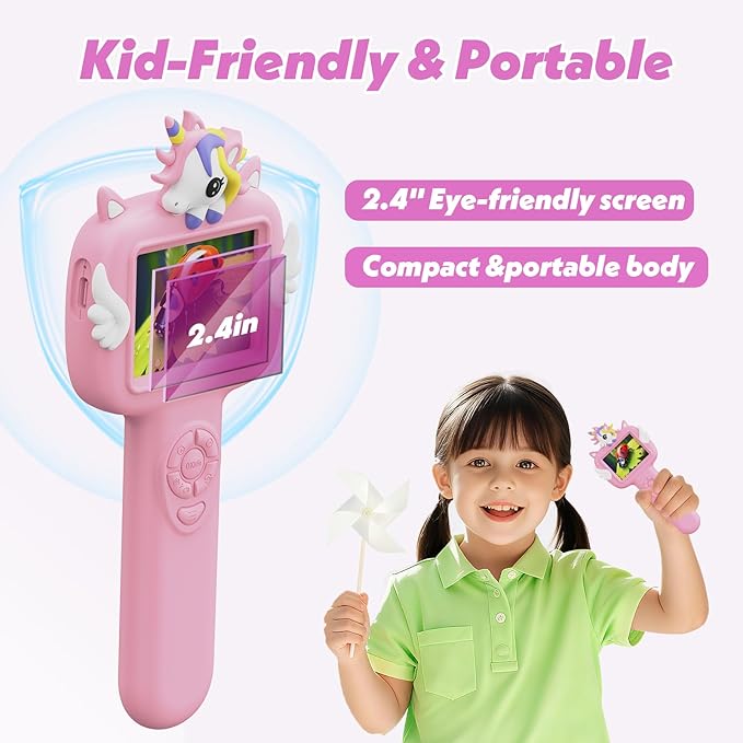 Microscope for Kids Gifts Toys Science, Mini Handheld Digital Pocket Microscope Requiring Direct Surface Contact, Educational STEM Toy for Boys Girls Ages 8–12, Christmas Birthday Gift Idea