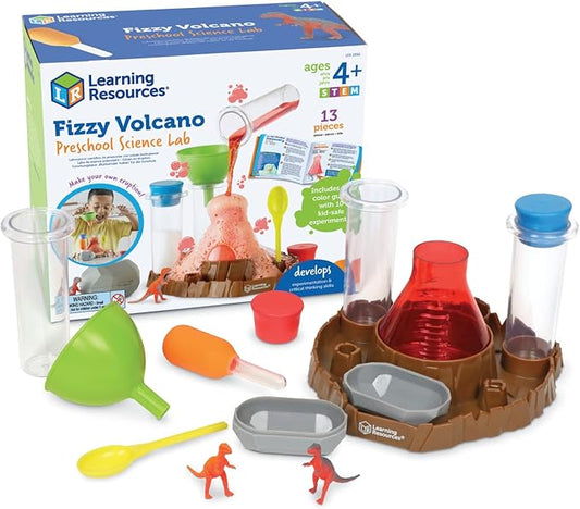 Learning Resources Fizzy Volcano - 13 Pieces, Ages 4+, Preschool Science Lab Kits, Experiments STEM Toys for Kids, Classroom Must Haves
