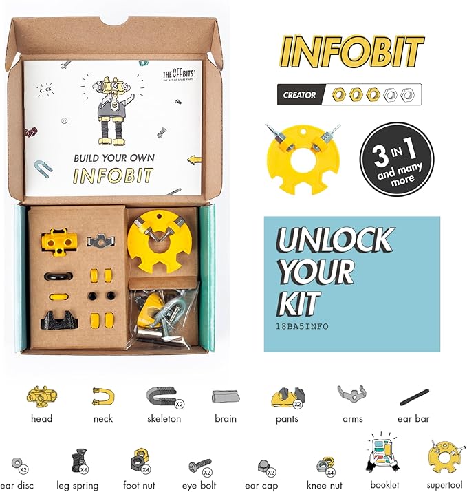 The Off Bits Robot Collection: ArtBit + InfoBit STEM Toys for Kids 6+, Engaging & Creative Toy Building Sets for Boys and Girls, Build Your Own STEM Building Toys Engineering Kit