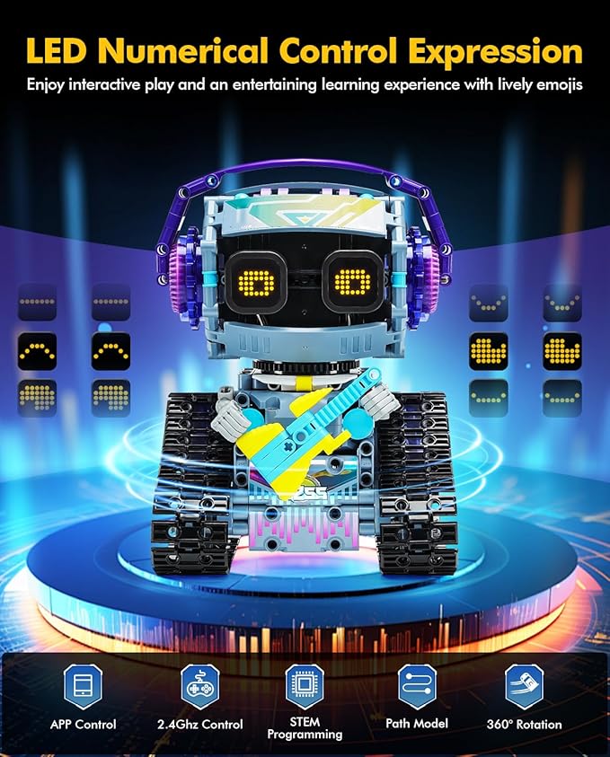BAV 3 in 1 STEM Robotics Toy Building Blocks Set, Programmable APP Remote Control Robot/Car Robot Coding Kit, STEM Project Education Birthday Gift for Boys and Girls Ages 8-12 (433 Pieces)