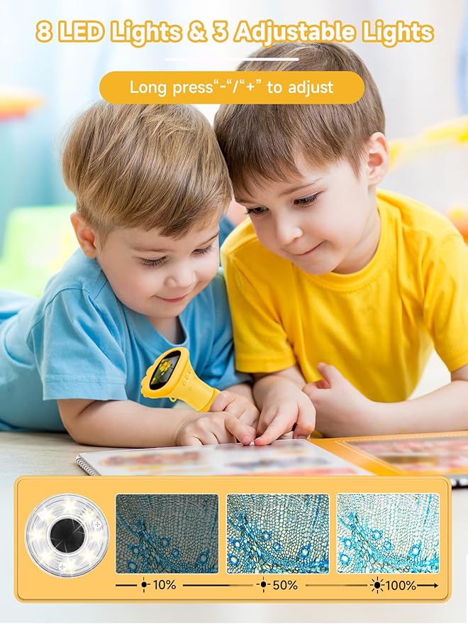 Microscope for Kids, 1000X Handheld Digital Miniscope with 2.0" Screen, Portable Pocket Microscope Education Toys Christmas Gifts for Age 3 4 5 6 7 8 9 10 Girls Boys