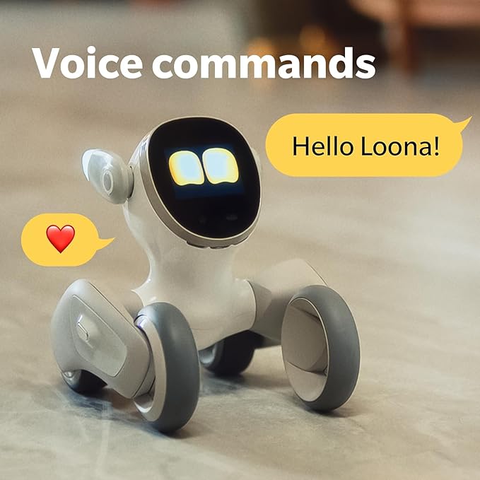 Robot Pet Dog ChatGPT-4o Smart AI-Powered Companion Voice & Gesture Control, Real-Time Interaction Robotics Toys for Kids, Home Monitoring - Includes Charging Dock