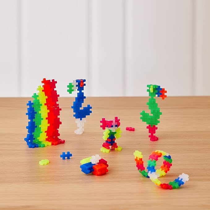 PLUS PLUS Learn to Build Set, Interlocking Mini Building Blocks, 3D Puzzle Construction Stem Toy for Kids - Basic Mix, 400 Pieces