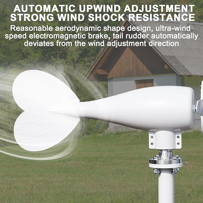 800W 12V/24V Wind Turbines Generator, 6-Blade Fan Wind Turbines Generator Kit, Electromagnetic Electricity Producer Equipment