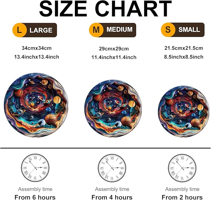 Wooden Puzzle for Adults-Wooden Puzzle Unique Shape Advanced 3D Universe Wooden Jigsaw Puzzle for Adults and Kids,Best Gift,Wood Puzzles,Challenge Wooden Jigsaw Puzzle 17.3 * 17.3in 450pcs