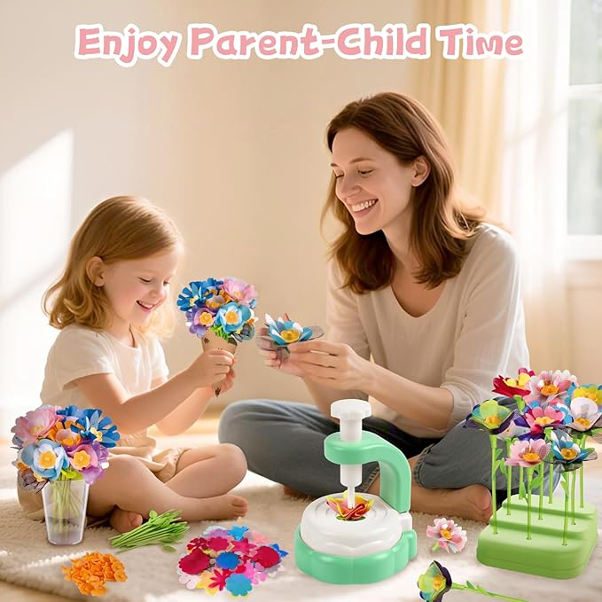 M SANMERSEN DIY Arts and Crafts Kits for Kids Ages 4-8-12 Flower Bouquet Toys Craft Kit for 4 5 6 7 8 Year Old Girls Ideas Birthday Gift,Classroom Educational Activity Toy for Toddler Kids Girls