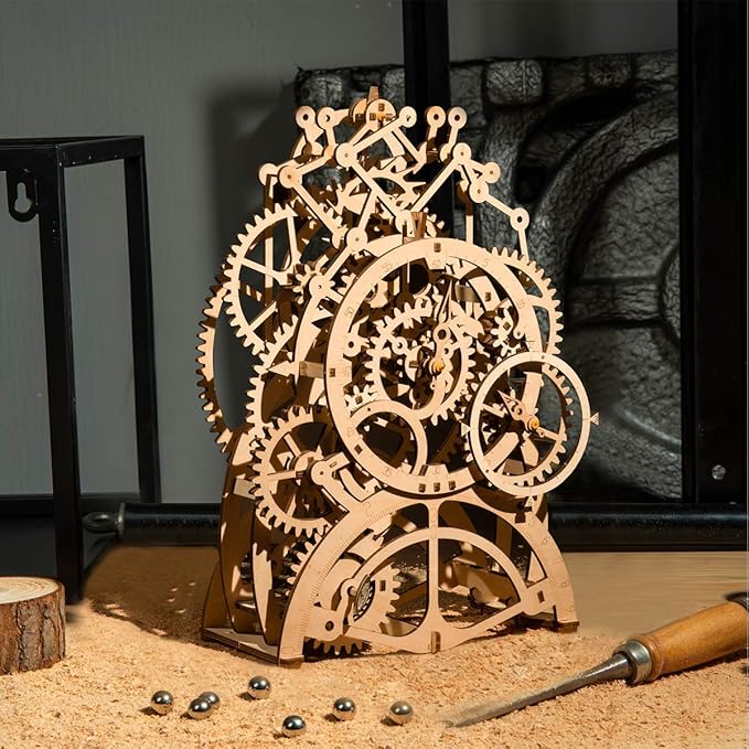 ROKR 3D Wooden Puzzles DIY Clock Kits for Adults to Build Wood Model Building Kit Unique Birthday Gift Pendulum Clock