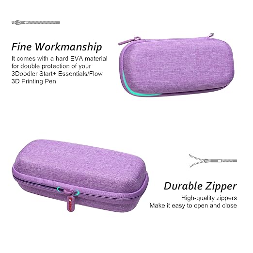 XANAD 3D Pen Case Compatible with 3Doodler Start+ Essentials/Scrib3D P1 Advanced/MYNT3D 3D Printing Pen for Kids, Purple